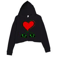 Valentine Video Game Controllers Heart Crop Fleece Hoodie