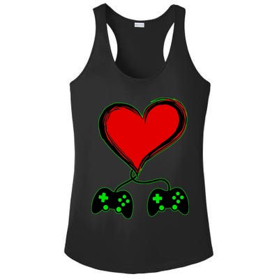 Valentine Video Game Controllers Heart Ladies PosiCharge Competitor Racerback Tank