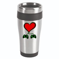 Valentine Video Game Controllers Heart 16oz Travel Tumbler