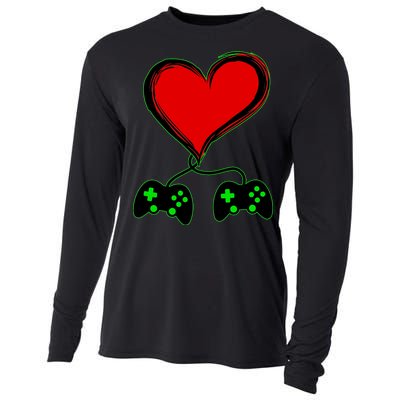 Valentine Video Game Controllers Heart Cooling Performance Long Sleeve Crew