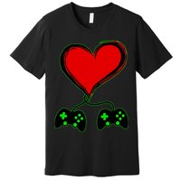Valentine Video Game Controllers Heart Premium T-Shirt