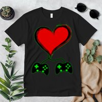 Valentine Video Game Controllers Heart Premium T-Shirt