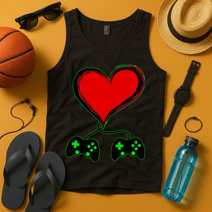 Valentine Video Game Controllers Heart Tank Top