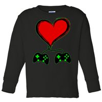 Valentine Video Game Controllers Heart Toddler Long Sleeve Shirt