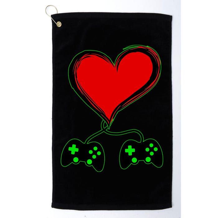 Valentine Video Game Controllers Heart Golf Towel