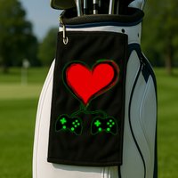 Valentine Video Game Controllers Heart Golf Towel