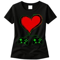 Valentine Video Game Controllers Heart Womens T-Shirt