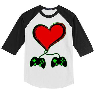 Valentine Video Game Controllers Heart Kids Colorblock Raglan Jersey