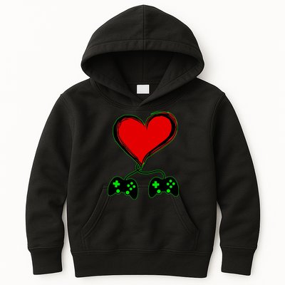 Valentine Video Game Controllers Heart Kids Hoodie