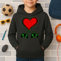 Valentine Video Game Controllers Heart Kids Hoodie