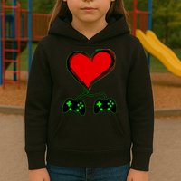 Valentine Video Game Controllers Heart Kids Hoodie