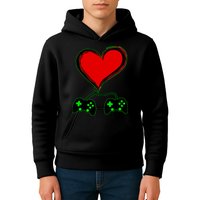Valentine Video Game Controllers Heart Kids Hoodie