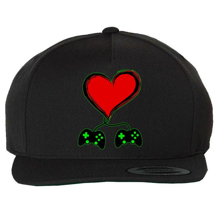 Valentine Video Game Controllers Heart Wool Snapback Cap