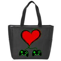 Valentine Video Game Controllers Heart Zip Tote Bag