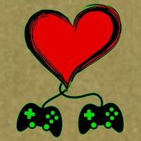 Valentine Video Game Controllers Heart Garment-Dyed Women's Muscle Tee