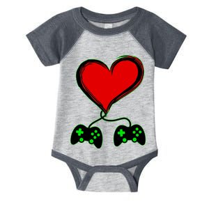 Valentine Video Game Controllers Heart Infant Baby Jersey Bodysuit