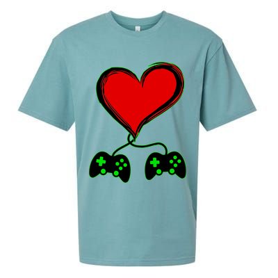 Valentine Video Game Controllers Heart Sueded Cloud Jersey T-Shirt