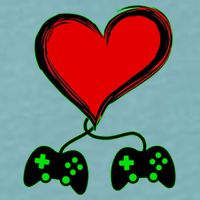 Valentine Video Game Controllers Heart Sueded Cloud Jersey T-Shirt