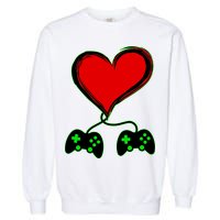 Valentine Video Game Controllers Heart Garment-Dyed Sweatshirt