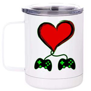 Valentine Video Game Controllers Heart 12 oz Stainless Steel Tumbler Cup