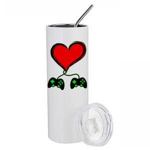 Valentine Video Game Controllers Heart Stainless Steel Tumbler