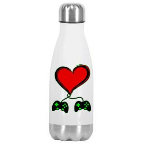 Valentine Video Game Controllers Heart Stainless Steel Insulated Water Bottle