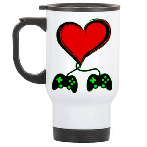 Valentine Video Game Controllers Heart Stainless Steel Travel Mug