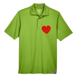 Valentines Classic Sketch Heart Men's Origin Performance Pique Polo