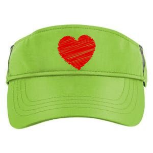 Valentines Classic Sketch Heart Adult Drive Performance Visor