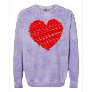 Valentines Classic Sketch Heart Colorblast Crewneck Sweatshirt