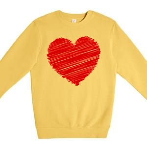 Valentines Classic Sketch Heart Premium Crewneck Sweatshirt