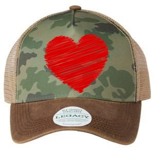 Valentines Classic Sketch Heart Legacy Tie Dye Trucker Hat