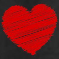 Valentines Classic Sketch Heart 7 Panel Mesh Trucker Snapback Hat