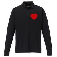 Valentines Classic Sketch Heart Performance Long Sleeve Polo