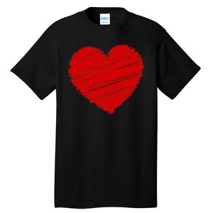 Valentines Classic Sketch Heart Tall T-Shirt