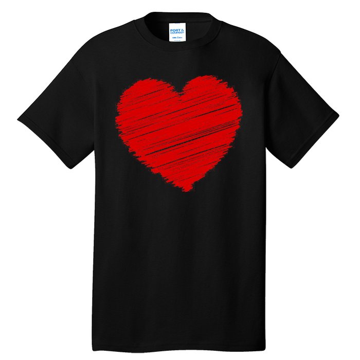 Valentines Classic Sketch Heart Tall T-Shirt