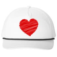 Valentines Classic Sketch Heart Snapback Five-Panel Rope Hat