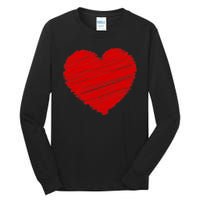 Valentines Classic Sketch Heart Tall Long Sleeve T-Shirt