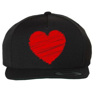 Valentines Classic Sketch Heart Wool Snapback Cap