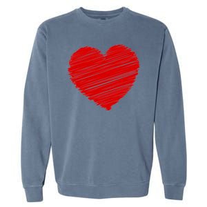 Valentines Classic Sketch Heart Garment-Dyed Sweatshirt