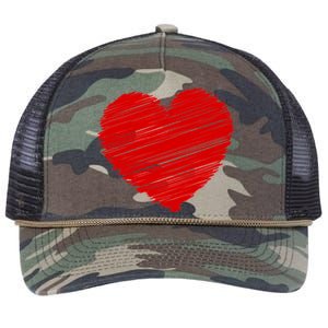 Valentines Classic Sketch Heart Retro Rope Trucker Hat Cap