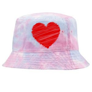 Valentines Classic Sketch Heart Tie-Dyed Bucket Hat