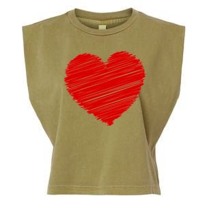 Valentines Classic Sketch Heart Garment-Dyed Women's Muscle Tee