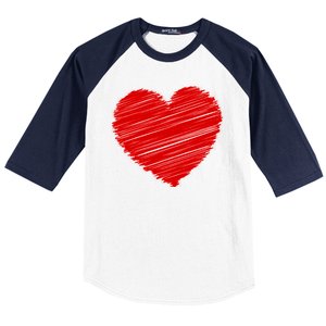 Valentines Classic Sketch Heart Baseball Sleeve Shirt