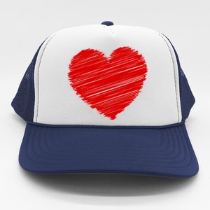 Valentines Classic Sketch Heart Trucker Hat