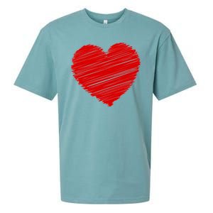 Valentines Classic Sketch Heart Sueded Cloud Jersey T-Shirt