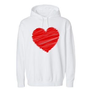 Valentines Classic Sketch Heart Garment-Dyed Fleece Hoodie