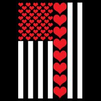 Valentines Day American Flag Cooling Performance Crew T-Shirt