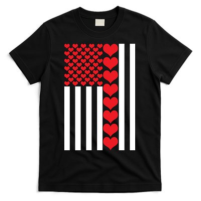 Valentines Day American Flag T-Shirt