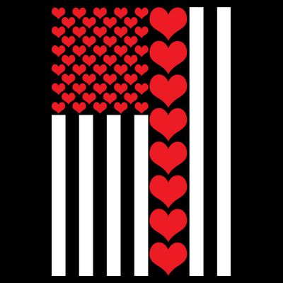 Valentines Day American Flag T-Shirt